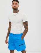 Asos Design Organic Muscle Fit T-shirt With Crew Neck In Off White - White