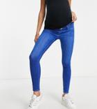 River Island Maternity Molly Mid Rise Sculpt Skinny Jeans In Blue