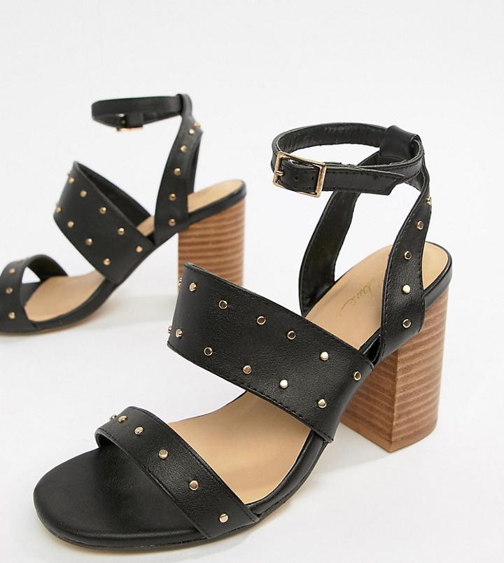Parklane Studded Heeled Sandals - Black