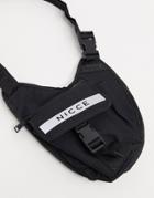 Nicce Cross-body Bag With Reflective Logo Print In Black