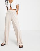 Outrageous Fortune Wide Leg Plisse Pant In Blush Pink - Part Of A Set-white