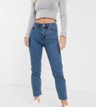 Only Petite Straight Leg Jean In Mid Blue