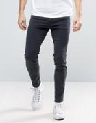 Diesel Stickker Super Skinny Jean 0677h Dark Gray Wash - Gray