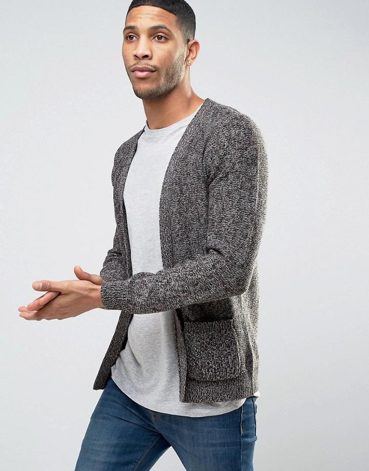 New Look Cardigan In Brown With Twist Detail - Brown