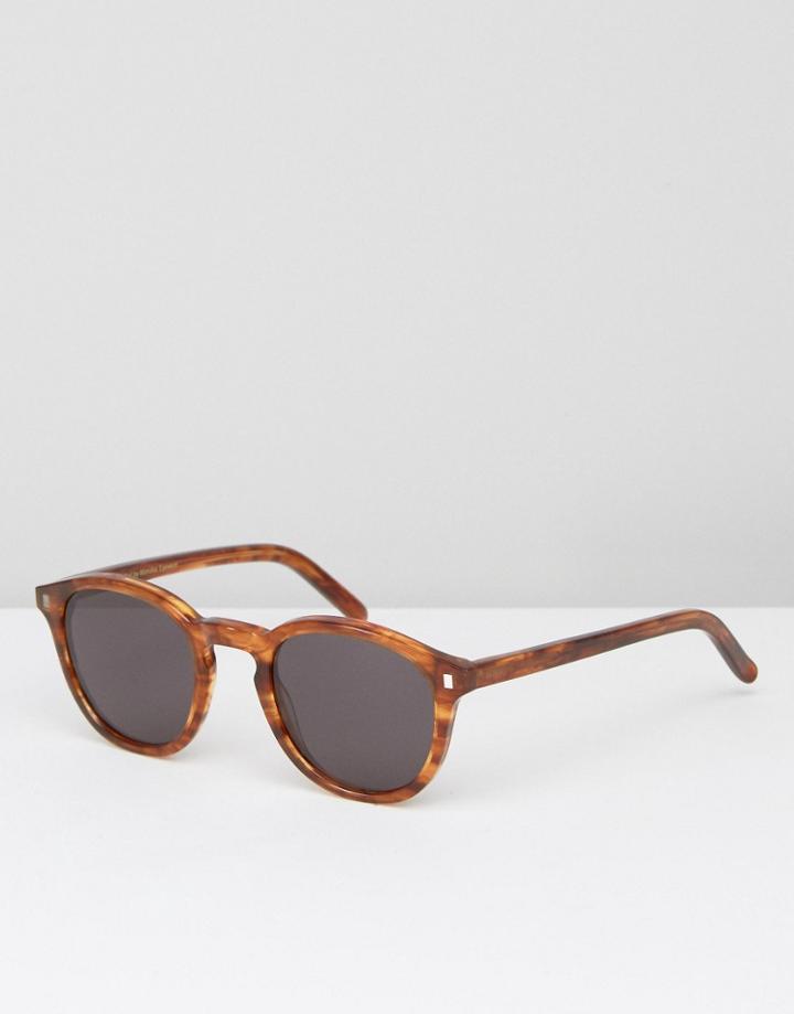 Monokel Round Sunglasses Nelson In Amber - Brown
