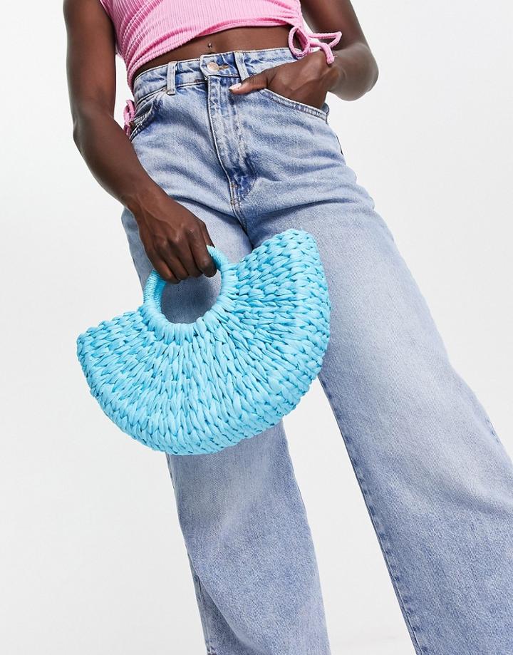 Topshop Half Moon Mini Crossbody In Blue