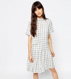 Le Kilt For Asos Funnel Neck Short Sleeve Pleat Dress - Multi