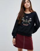 Vero Moda Embroidered Sweatshirt - Black