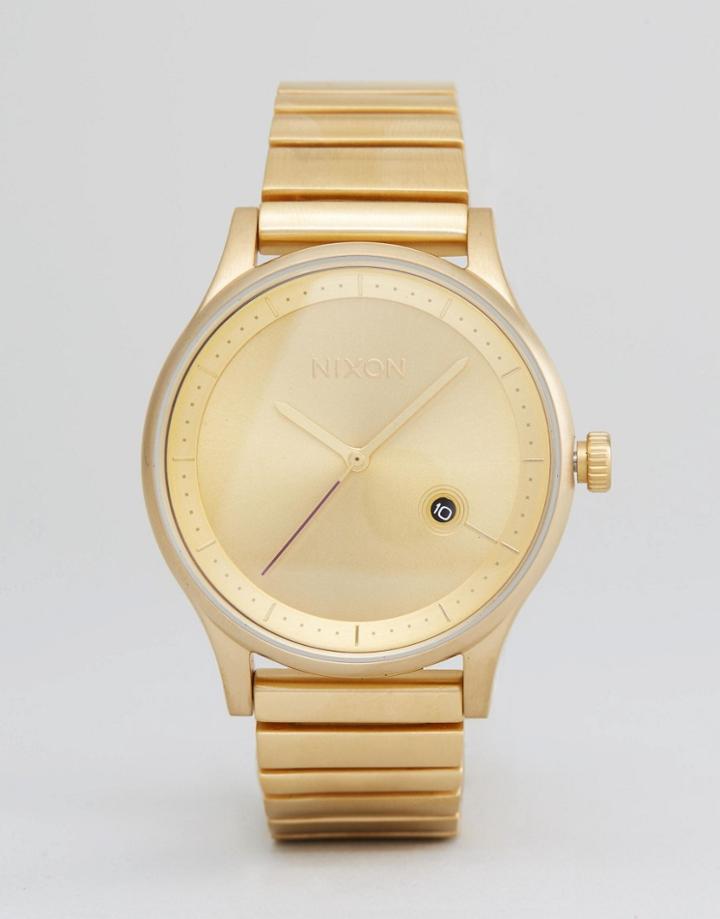 Nixon Station Bracelet Watch In Gold - Gold