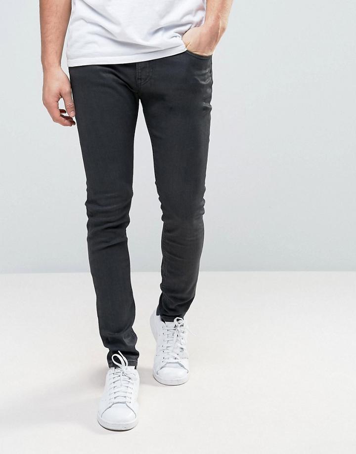 Lee Malone Super Skinny Jean Black Coated - Black