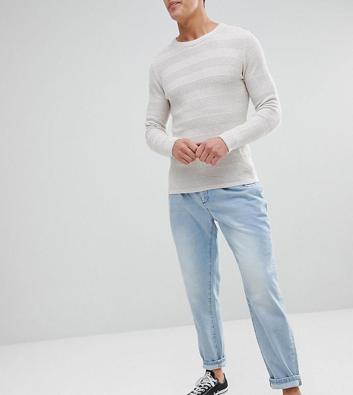 Noak Double Pleat Tapered Jean In Light Wash-blue