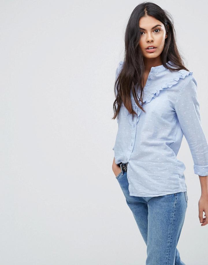 Jdy Futura Frill Shirt - Blue