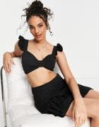 Threadbare Beach Skirt And Crop Top In Black - Part Of A Set