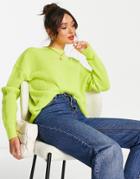 M Lounge Slouchy Ribbed Sweater In Acid Yellow