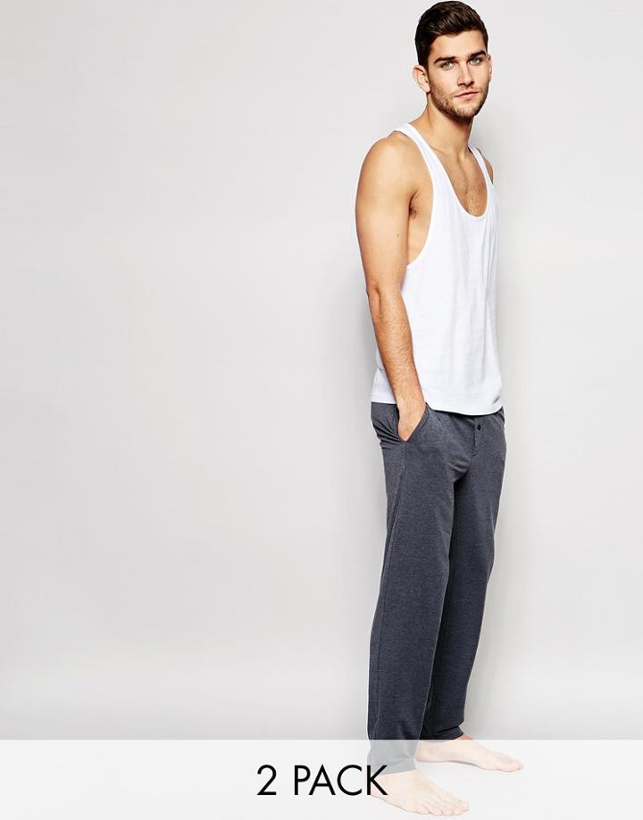 Asos Loungewear Muscle Tank And Tapered Lounge Bottoms 2 Pack Save 18%
