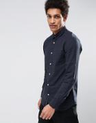 Selected Homme Shirt In Slim Fit With Grid Detail - Black