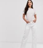 Asos Design Tall Authentic Dad Jean In Optic White - White