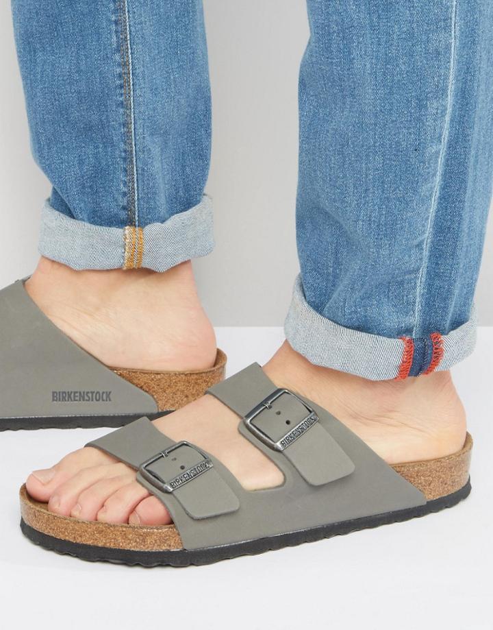 Birkenstocks Arizona Nubuck Sandals - Gray
