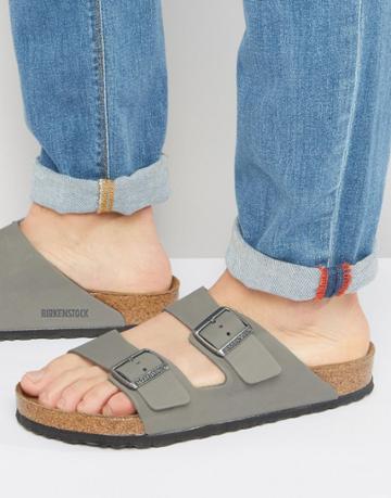 Birkenstocks Arizona Nubuck Sandals - Gray