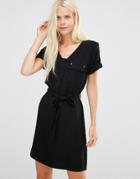 B.young Esme Dress With Pockets And Waist Tie - Black