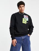 River Island Box Print Sweatshirt In Black