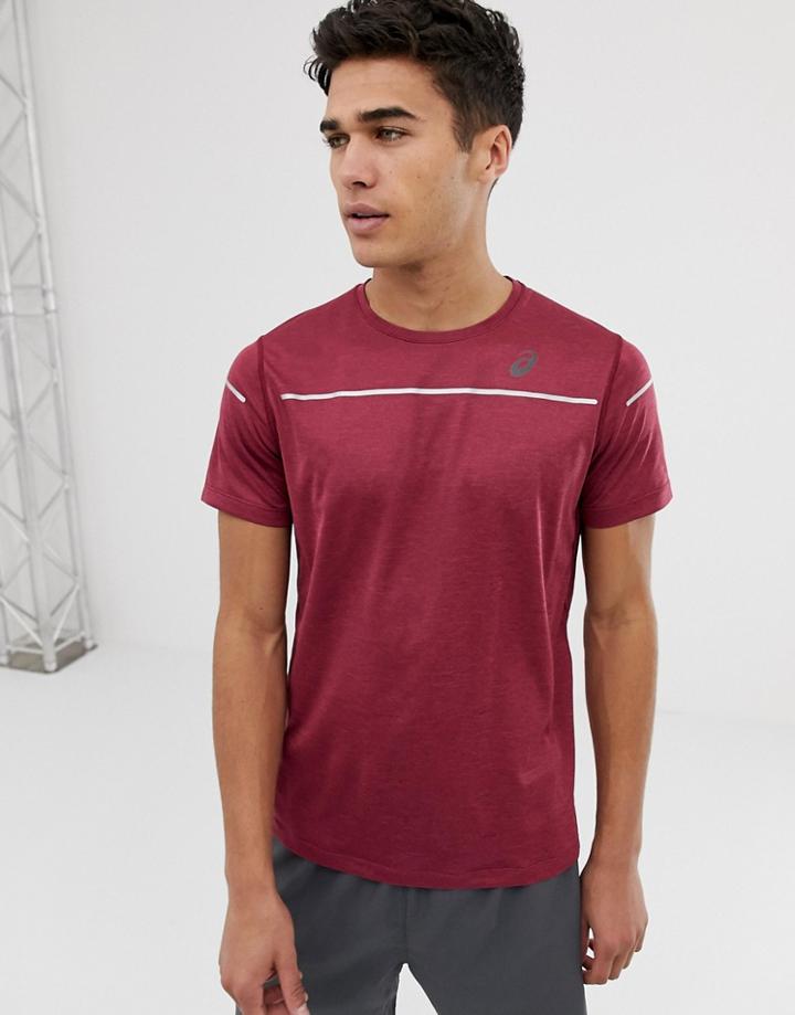 Asics Running Lite-show T-shirt In Burgundy - Red