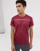 Asics Running Lite-show T-shirt In Burgundy - Red