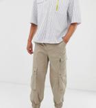 Collusion Wide Leg Cargo Pants With Utility Pockets-gray