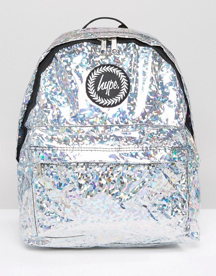 Hype Holographic Galvanised Backpack - Silver