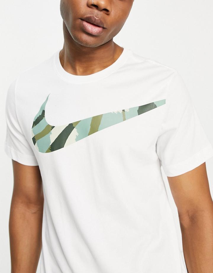 Nike Dri-fit Sport Clash Logo Training T-shirt In White
