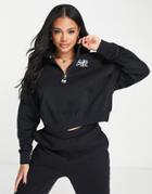 Nike Air Cropped Fleece Quarter-zip In Black