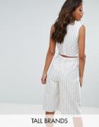 Vero Moda Tall Open Back Striped Culotte Jumpsuit - Multi
