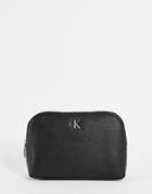 Calvin Klein Jeans Monogram Logo Makeup Bag In Black