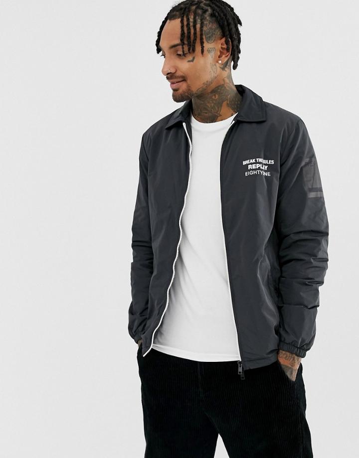 Replay Lightweight Coach Jacket In Black