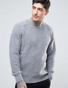 Ymc Moss Knitted Crew Neck Sweater - Gray