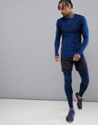 Asos 4505 Running Tight With Seamless Knit - Navy