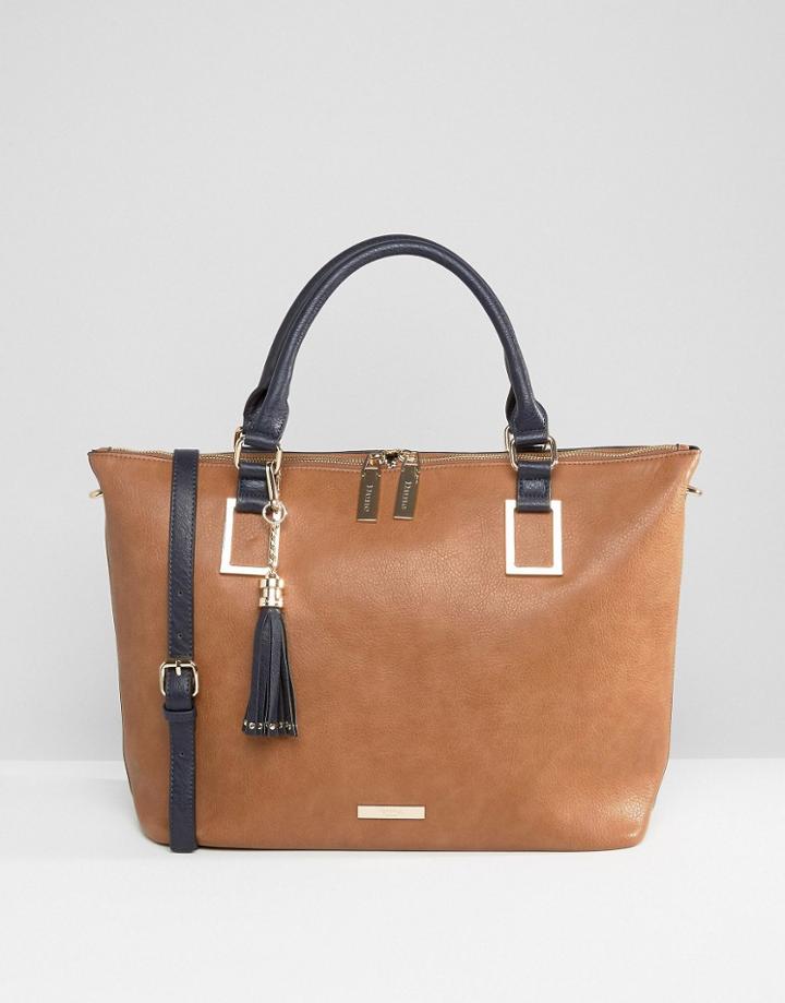 Dune Carryall Bag With Tassel Detail - Tan
