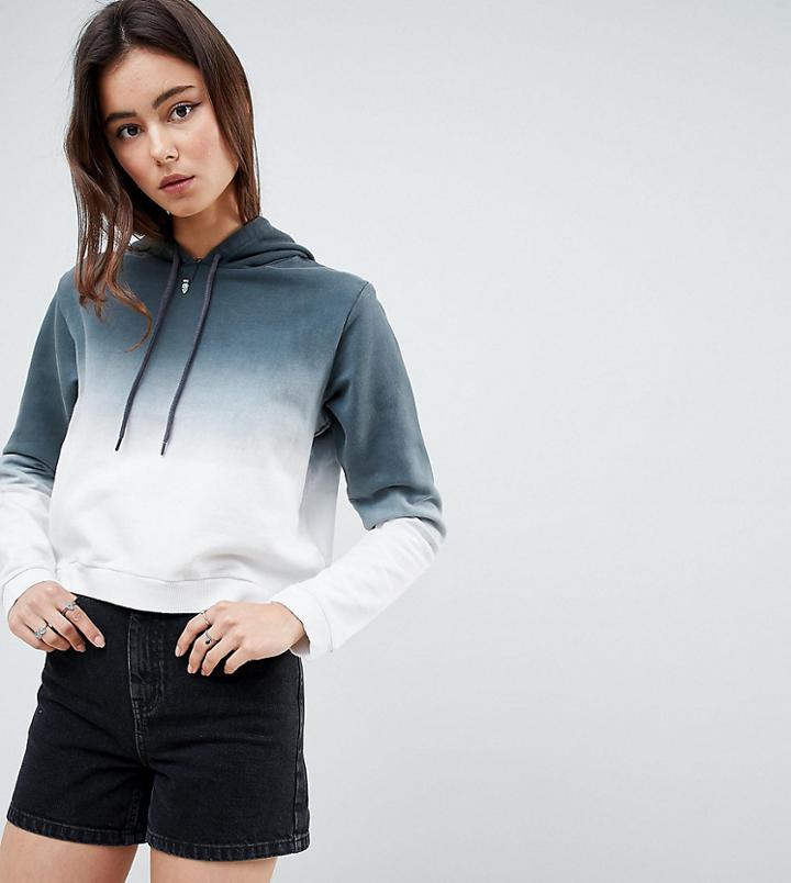 Asos Design Tall Hoodie In Dip Dye - Gray