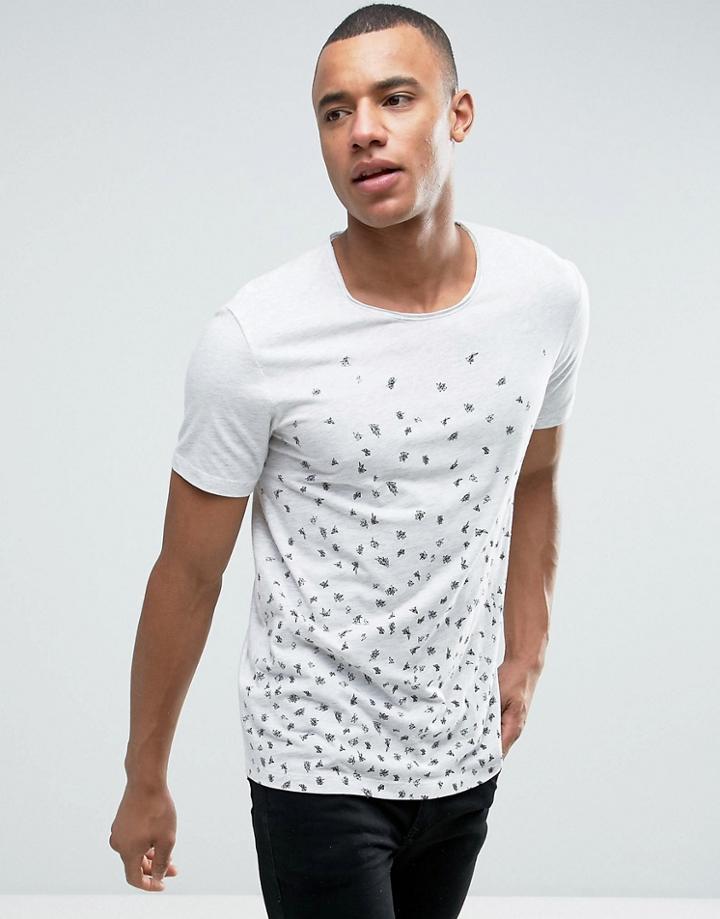 Esprit T-shirt With Ditsy Scribble Print - Gray