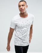 Esprit T-shirt With Ditsy Scribble Print - Gray