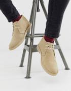 Asos Design Desert Chukka Boots In Stone Suede-neutral