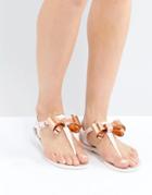 Ted Baker Effiey Pink Bow T-bar Flat Sandals - Pink