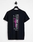 Hollister T-shirt In Black With Neon Backprint Logo