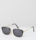 Reclaimed Vintage Inspired Square Aviator Sunglasses In Black Exclusive To Asos - Black