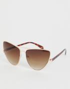 Jeepers Peepers Cat Eye Sunglasses-brown