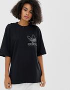 Adidas Originals Outline T-shirt In Black - Black
