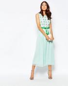 Jovonna Premier Good Times Maxi Dress With Embellished Daisy Top - Mint