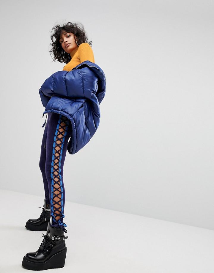 Puma X Fenty Velour Lacing Tight In Navy - Blue