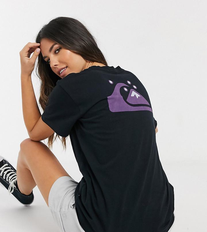 Quiksilver Standard Back Print T-shirt In Black Exclusive At Asos-green