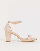 Oasis Heeled Sandals In Nude - White
